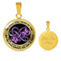 SP0509016 My Mind Still Talks To You Purple Butterflies Broken Heart Luxury Necklace with Back Engraving