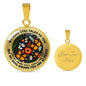 AG2608029 My Mind Still Talks To You Orange Monarch Butterflies Flower Luxury Necklace with Back Engraving
