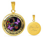 AG2408037 My Mind Still Talks To You Purple Butterflies Yin Yang Flower Luxury Necklace with Back Engraving