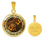 AG1308016 My Mind Still Talks To You Orange Monarch Butterflies Tree Of Life Luxury Necklace with Back Engraving