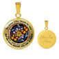 AG2808018 My Mind Still Talks To You Orange Monarch Butterflies Flower Luxury Necklace with Back Engraving