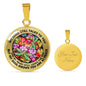 AG2808030 My Mind Still Talks To You Dragonflies Flower Luxury Necklace with Back Engraving