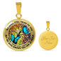 AG2108032 My Mind Still Talks To You Blue Butterflies Tree Of Life Luxury Necklace with Back Engraving