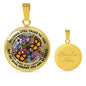 AG2608020 My Mind Still Talks To You Orange Monarch Butterflies Flower Luxury Necklace with Back Engraving