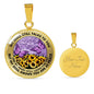 AG2508015 My Mind Still Talks To You Purple Butterflies Flower Luxury Necklace with Back Engraving