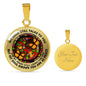 AG2608032 My Mind Still Talks To You Orange Monarch Butterflies Flower Luxury Necklace with Back Engraving