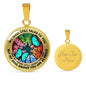 AG2108007 My Mind Still Talks To You Turquoise Butterflies Four Season Tree Of Life Luxury Necklace with Back Engraving