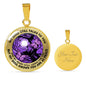 AG2208015 My Mind Still Talks To You Purple Butterflies Tree Of Life Meditation Luxury Necklace with Back Engraving
