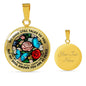 AG2608037 My Mind Still Talks To You Blue Butterflies Flower Luxury Necklace with Back Engraving