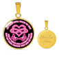KT0059 My Mind Still Talks To You Pink Butterflies Heart Love Infinity 2 Luxury Necklace with Back Engraving