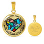 SP0109026 My Mind Still Talks To You Blue Butterflies Broken Heart Luxury Necklace with Back Engraving