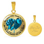 SP0109015 My Mind Still Talks To You Blue Butterflies Broken Heart Luxury Necklace with Back Engraving