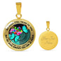 AG2408006 My Mind Still Talks To You Turquoise Butterflies Flower Luxury Necklace with Back Engraving