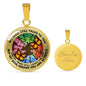 AG2108027 My Mind Still Talks To You Orange Monarch Butterflies Four Season Tree Of Life Luxury Necklace with Back Engraving