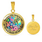 AG2408064 My Mind Still Talks To You Dragonflies Flower Luxury Necklace with Back Engraving