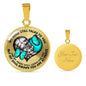 SP0109030 My Mind Still Talks To You Turquoise Butterflies Broken Heart Luxury Necklace with Back Engraving