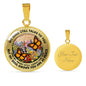 AG2508035 My Mind Still Talks To You Orange Monarch Butterflies Flower Luxury Necklace with Back Engraving