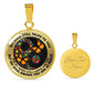 AG2408036 My Mind Still Talks To You Orange Monarch Butterflies Yin Yang Flower Luxury Necklace with Back Engraving