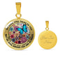AG2208010 My Mind Still Talks To You Blue Butterflies Flower Luxury Necklace with Back Engraving