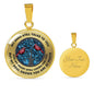 VT0032 My Mind Still Talks To You Cardinal Bird Tree Of Life Blue Background Luxury Necklace with Back Engraving