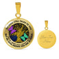 B070609 My Mind Still Talks To You Green And Purple Butterflies Luxury Necklace with Back Engraving