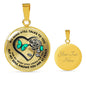 B0708025 My Mind Still Talks To You Green Butterflies Black Rose And Heart Shape Luxury Necklace with Back Engraving