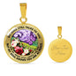 AG2508033 My Mind Still Talks To You Purple Butterflies Flower Luxury Necklace with Back Engraving