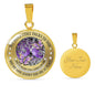 My Mind Still Talks To You Purple Butterflies Tree Of Life SP2209008 Luxury Necklace with Back Engraving