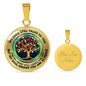 JL2307004 My Mind Red Cardinals Opal Circle Golden Tree Of Life Luxury Necklace with Back Engraving