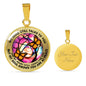 AG2108015 My Mind Still Talks To You Orange Monarch Butterflies Tie Dye Tree Of Life Luxury Necklace with Back Engraving
