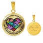 SP0109025 My Mind Still Talks To You Purple Butterflies Broken Heart Luxury Necklace with Back Engraving