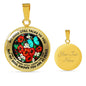 AG2908005 My Mind Still Talks To You Turquoise Butterflies Flower Luxury Necklace with Back Engraving