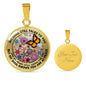 AG2208047 My Mind Still Talks To You Orange Monarch Butterflies Flower Luxury Necklace with Back Engraving