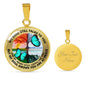 AG2008008 My Mind Still Talks To You Turquoise Butterflies Four Seasons Tree Of Life Luxury Necklace with Back Engraving