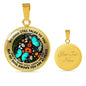 AG2608007 My Mind Still Talks To You Turquoise Butterflies Flower Luxury Necklace with Back Engraving