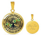 AG0608098 My Mind Still Talks To You Golden Dragonflies Black Celtic Knot Tree Of Life And Galaxy Luxury Necklace with Back Engraving