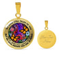 AG2608011 My Mind Still Talks To You Orange Monarch Butterflies Flower Luxury Necklace with Back Engraving