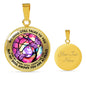 AG2108016 My Mind Still Talks To You Purple Butterflies Tie Dye Tree Of Life Luxury Necklace with Back Engraving