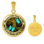 AG2008004 My Mind Still Talks To You Turquoise Butterflies Gold Tree Of Life Luxury Necklace with Back Engraving