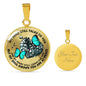 SP0509002 My Mind Still Talks To You Turquoise Butterflies Broken Heart Luxury Necklace with Back Engraving