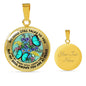 AG2908013 My Mind Still Talks To You Turquoise Butterflies Flower Luxury Necklace with Back Engraving