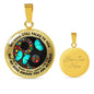 AG2408009 My Mind Still Talks To You Turquoise Butterflies Yin Yang Flower Luxury Necklace with Back Engraving