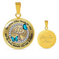 JL2407019 My Mind Still Talks To You Blue Butterflies And Rose Gold Family Tree Of Life Luxury Necklace with Back Engraving