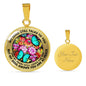 AG2808004 My Mind Still Talks To You Turquoise Butterflies Flower Luxury Necklace with Back Engraving