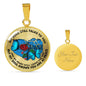 SP0109004 My Mind Still Talks To You Blue Butterflies Broken Heart And Rose Luxury Necklace with Back Engraving