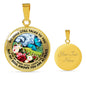AG2508034 My Mind Still Talks To You Blue Butterflies Flower Luxury Necklace with Back Engraving