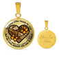 SP0109027 My Mind Still Talks To You Orange Monarch Butterflies Broken Heart Luxury Necklace with Back Engraving