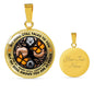 AG1508012 My Mind Still Talks To You Orange Monarch Butterflies Tree Of Life Luxury Necklace with Back Engraving
