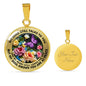 AG2908040 My Mind Still Talks To You Purple Butterflies Flower Luxury Necklace with Back Engraving