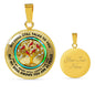 JL2307003 My Mind Red Cardinals Opal Circle Golden Tree Of Life Luxury Necklace with Back Engraving